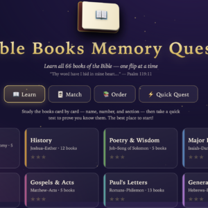 Bible Books Memory Quest — Lifetime Access